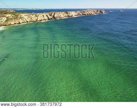 Scenic View Of Crozon Peninsula, One Of The Most Popular Tourist Destinations In Brittany, France. A