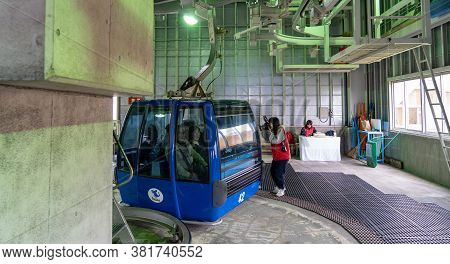 Naeba, Yuzawa, Niigata Prefecture, Japan - Oct 21 2019 : Dragondola (naeba-tashiro Gondola), Longest