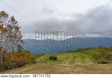 Naeba, Yuzawa, Niigata Prefecture, Japan - Oct 21 2019 : Tashiro Ski Resort In Autumn Foliage Season