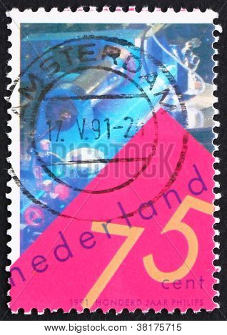 Postage stamp Netherlands 1991 Laser Video Disk Experiment