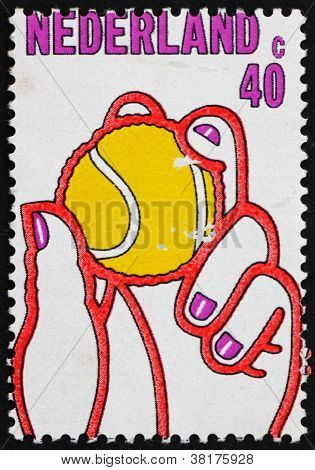 Postage stamp Netherlands 1974 Tennis Ball