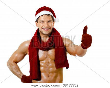 Seksowny mężczyzna Santa Claus