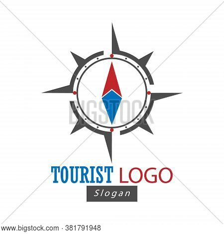 Logo Of The Compass. Vector Illustration For A Logo, Template, Or Label Isolated On A White Backgrou