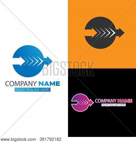 Abstract Logo, Circle And Arrow. Electric Plug With Zipper. Vector Illustration For A Logo, Icon, Em