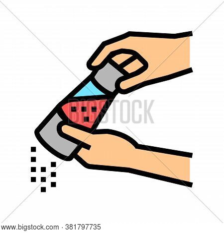 Red Pepper Flavoring Dish Color Icon Vector. Red Pepper Flavoring Dish Sign. Isolated Symbol Illustr