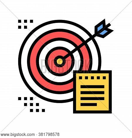 Target Cible Arrow Color Icon Vector. Target Cible Arrow Sign. Isolated Symbol Illustration