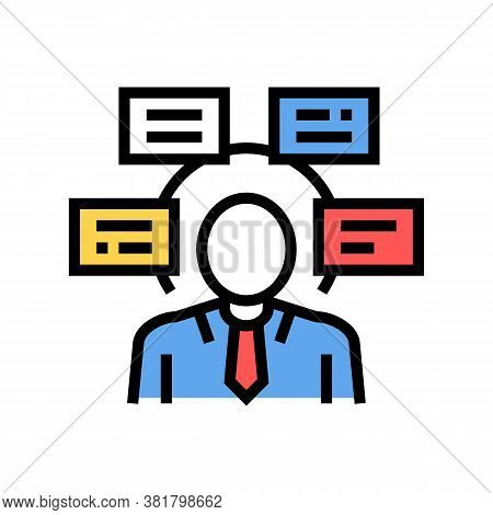 Human Comprehends Tasks Color Icon Vector. Human Comprehends Tasks Sign. Isolated Symbol Illustratio