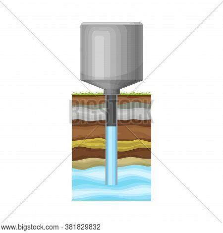Metal Tank Extracting Or Drawing Drinking Water Vector Illustration