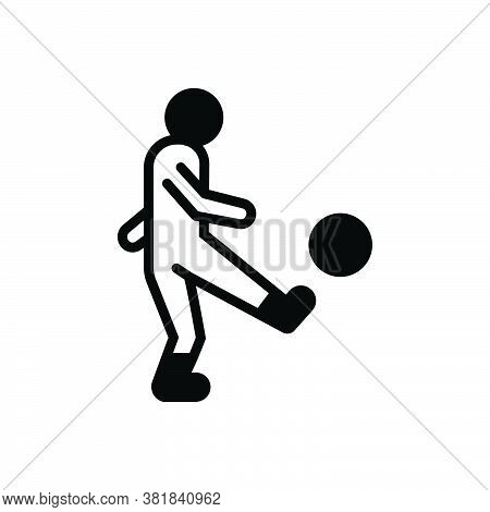 Black Solid Icon For Kick Thwack Fun Play Football Kickball Activity Game Sport Focused