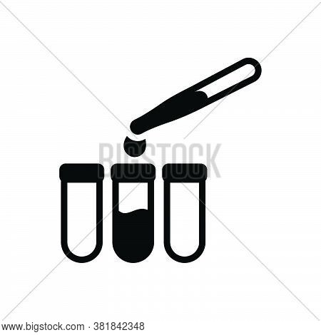 Black Solid Icon For Observe Laboratory Patholology Pharmaceutical Testing Dropper Pipette Droplet L