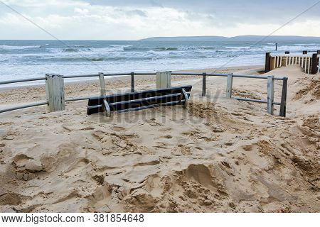 Bournemouth Beach, Dorset. England, Sand And Sea