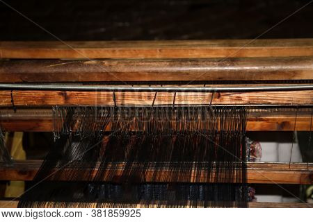 Detail View Of An Old Loom. This Was Used To Manufacture Fabrics In The Past.