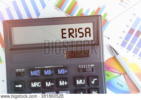 The Concept Of Business And Finance. On The Table Are Financial Charts And A Calculator, On The Elec