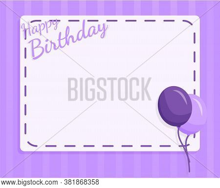 Design Template Backdrop Greeting Happy Birthday In Purple