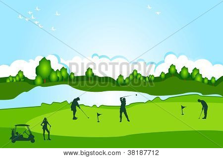 The golf green