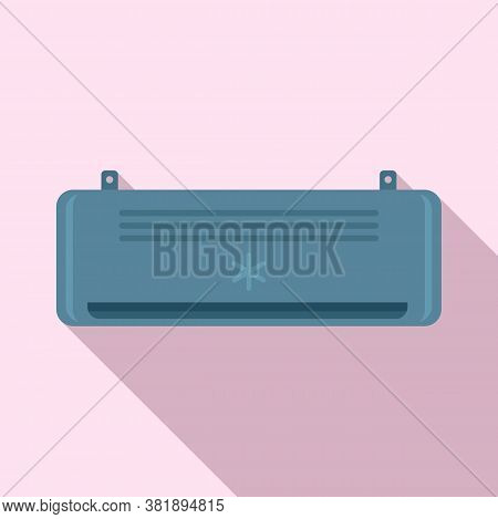 Black Air Conditioner Icon. Flat Illustration Of Black Air Conditioner Vector Icon For Web Design