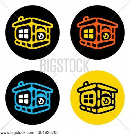 Vector Logo Of Fireplace And Home. Cozy Home. Fireplace Icon. Logo For Construction, Fireplaces, Com
