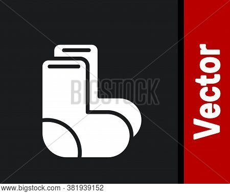 White Valenki Icon Isolated On Black Background. National Russian Winter Footwear. Traditional Warm 