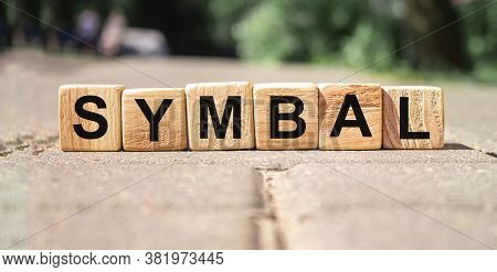 Word Down From Wooden Blocks On The Road