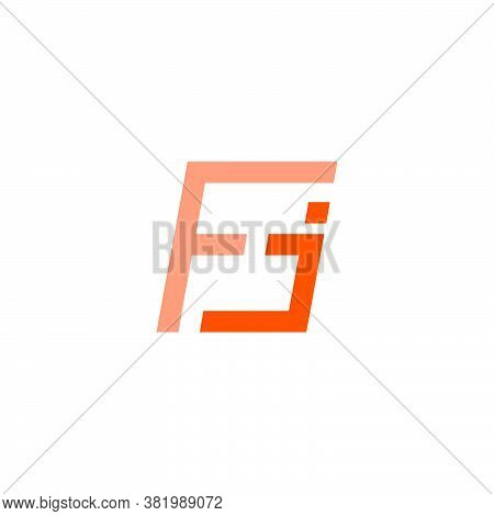 Abstract Letter Fj Simple Geometric Line Clear Flat Logo Vector