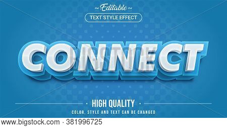 Editable Text Style Effect - Connect Theme Style. Graphic Design Element.