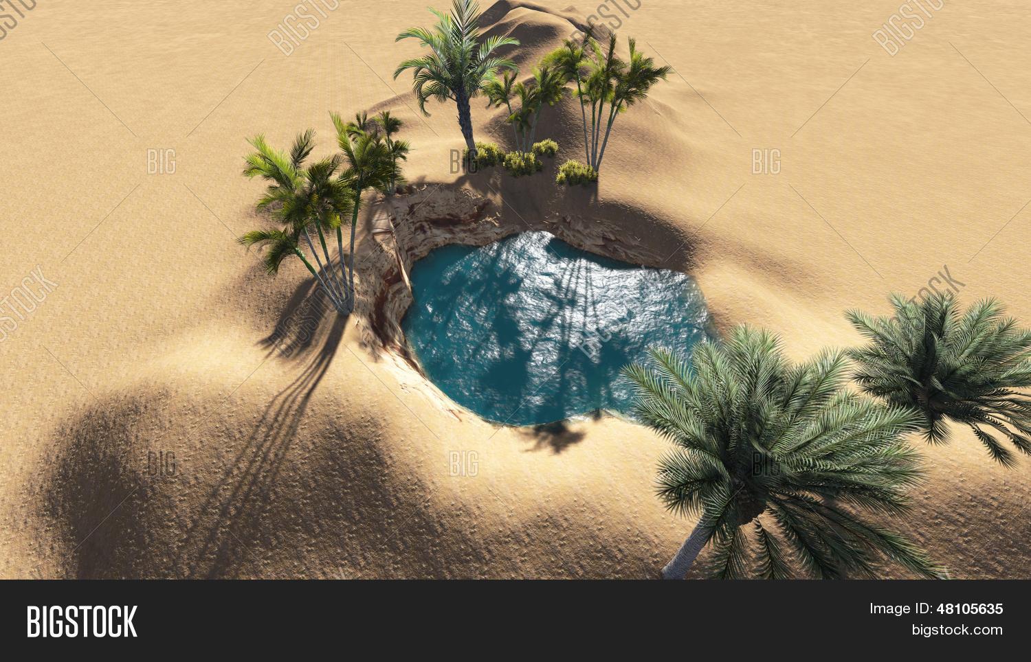 Download high-quality Oasis desert made 3d software images