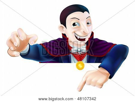 Halloween kreskówek, wskazując Dracula