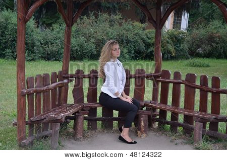 Girl posing sitting