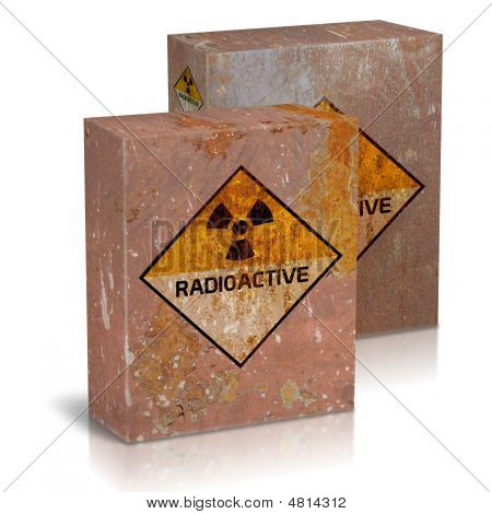 Caja de hierro oxidado para Material radiactivo