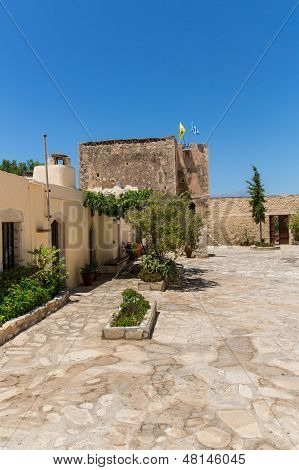 Monastery (friary) In Messara Valley At Crete Island In Greece. Messara