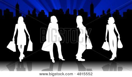 Silhouette donna shopping