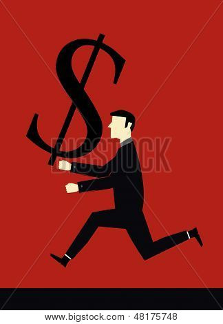 Businessman bring dollar