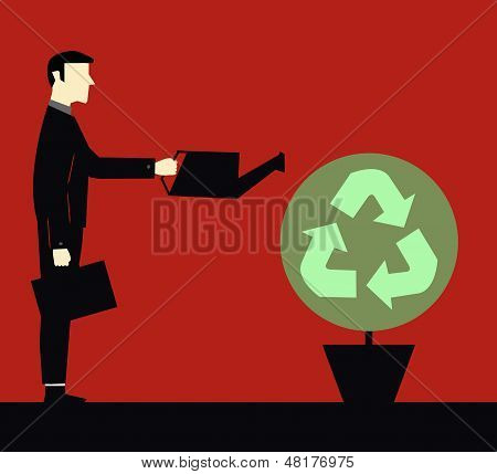 Businessman Ecology Watering