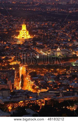 Tbilisi Night Overview