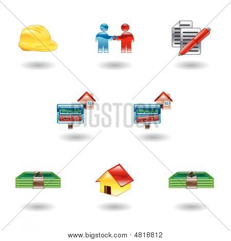 Parlak gayrimenkul simgeleri