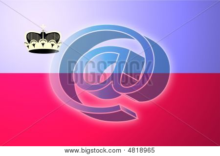 Bandiera dell'illustrazione Lichenstein Internet