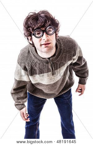 Vista povero studente Casual