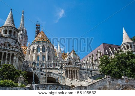 Eurtopa, Hungary, Budapest, Fishermen's Bastion. One Of The Landmarks Of The City.