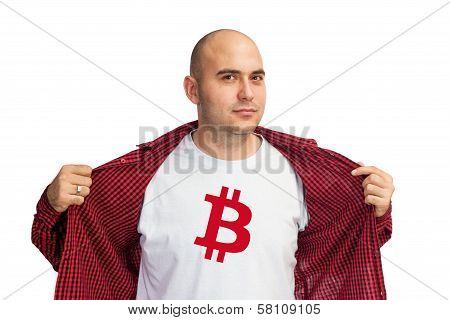 Bitcoin Symbol On Shirt