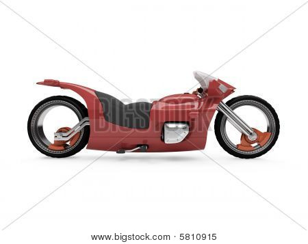 Futura moto rosso isolato vista