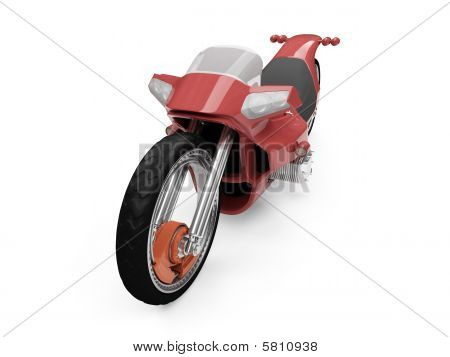 Futura moto rosso isolato vista