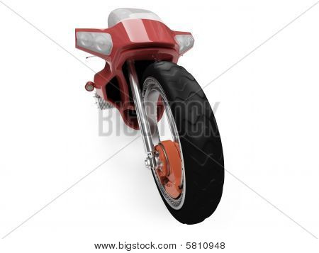 Futura moto rosso isolato vista
