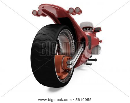 Futura moto rosso isolato vista