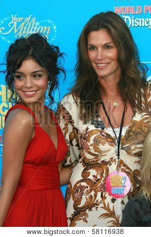 Vanessa Anne Hudgens and Cindy Crawford at the world premiere of Disney's 