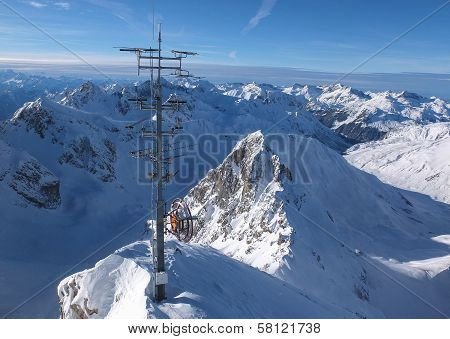 View From The Top Of The Valluga Mountain