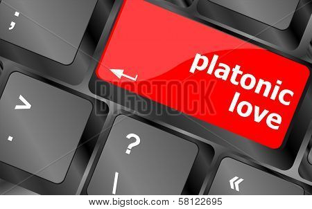 Modern Keyboard Key With Words Platonic Love