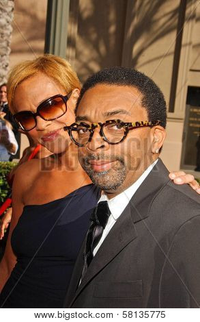 Tonya Lewis Lee and Spike Lee  at the 2007 Primetime Creative Arts Emmy Awards. Shrine Auditorium, Los Angles, CA. 09-08-07