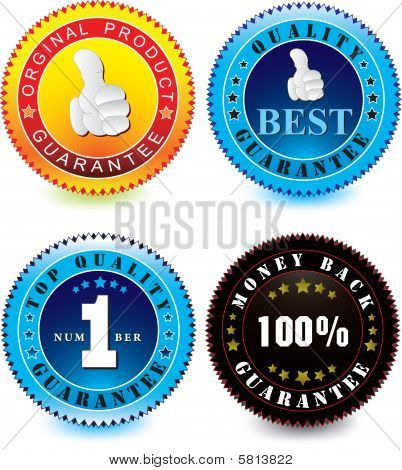 Vector set dell'etichetta di garanzia