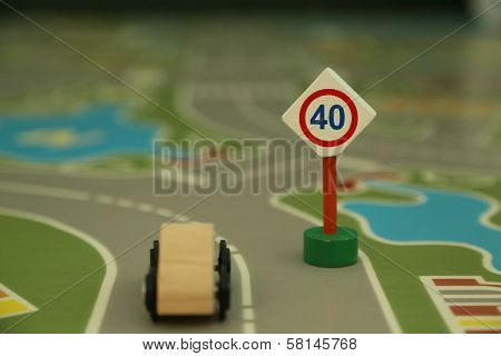 Mini Wooden Road Sign 