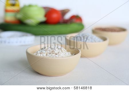 Oat Cereal In The Clay Salad Dish